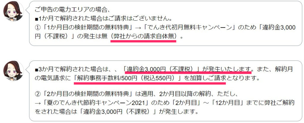 おうちでんき夏のでんき代節約キャンペーン2021_オペレーターとのチャット
